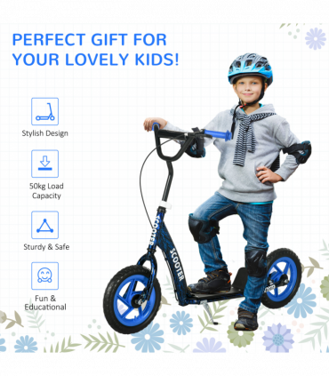 AIYAPLAY Kids Scooter with Adjustable Handlebar, Kick Scooter, Blue