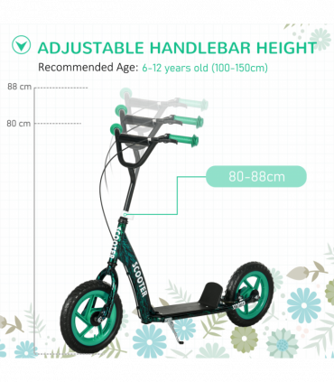 AIYAPLAY Kids Scooter with Adjustable Handlebar, Kick Scooter, Green