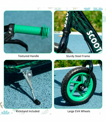 AIYAPLAY Kids Scooter with Adjustable Handlebar, Kick Scooter, Green