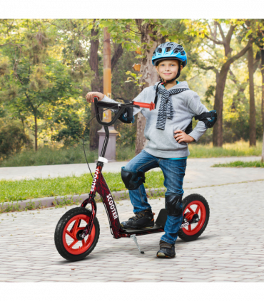 AIYAPLAY Kids Scooter with Adjustable Handlebar, Kick Scooter, Red