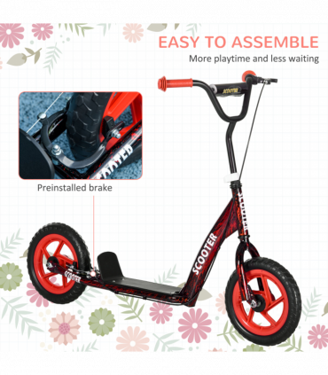 AIYAPLAY Kids Scooter with Adjustable Handlebar, Kick Scooter, Red