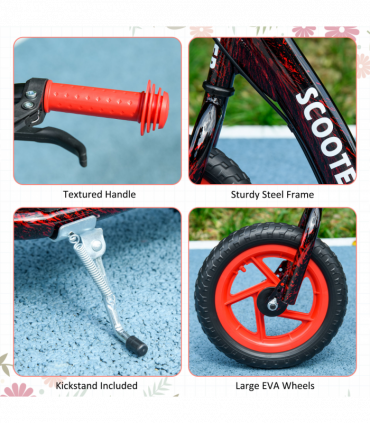 AIYAPLAY Kids Scooter with Adjustable Handlebar, Kick Scooter, Red