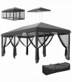 Outsunny 6 x 3(m) Pop Up Party Tent Canopy with 6 Removable Sidewalls Black