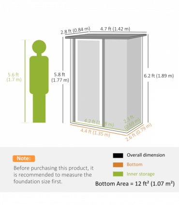 Outsunny Outdoor Storage Shed Steel Garden Shed w/ Lockable Door Light Grey