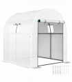 Outsunny 1.8 x 1.8 x 2m Polytunnel Greenhouse with Doors and Mesh Windows