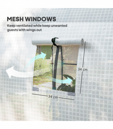 Outsunny 1.8 x 1.8 x 2m Polytunnel Greenhouse with Doors and Mesh Windows