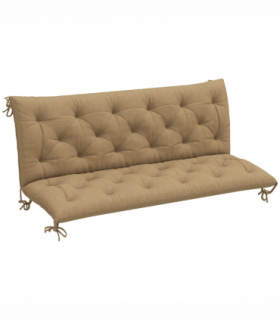 Outsunny 3 Seater Garden Bench Cushion Outdoor Seat Pad w/ Ties Khaki
