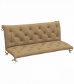 Outsunny 3 Seater Garden Bench Cushion Outdoor Seat Pad w/ Ties Khaki