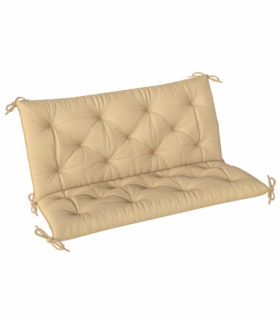 Outsunny 2 Seater Garden Bench Cushion Outdoor Seat Pad with Ties Khaki