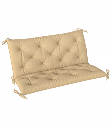 Outsunny 2 Seater Garden Bench Cushion Outdoor Seat Pad with Ties Khaki