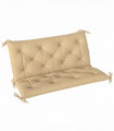 Outsunny 2 Seater Garden Bench Cushion Outdoor Seat Pad with Ties Khaki