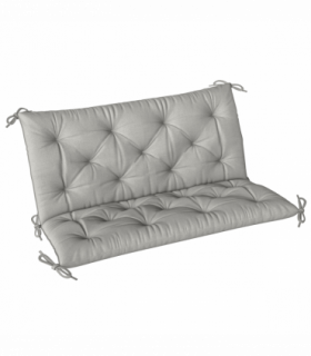 Outsunny 2 Seater Garden Bench Cushion Outdoor Seat Pad with Ties Light Grey
