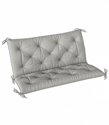 Outsunny 2 Seater Garden Bench Cushion Outdoor Seat Pad with Ties Light Grey
