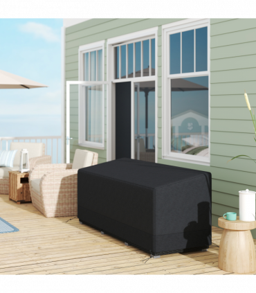 Outsunny 190x72x76cm Rectangular Patio Furniture Cover for Chairs Black