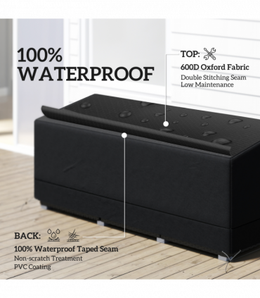 Outsunny 190x72x76cm Rectangular Patio Furniture Cover for Chairs Black