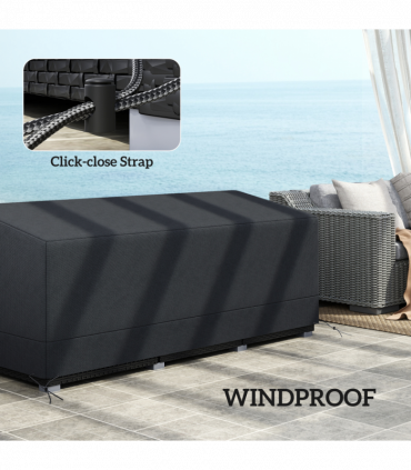 Outsunny 190x72x76cm Rectangular Patio Furniture Cover for Chairs Black