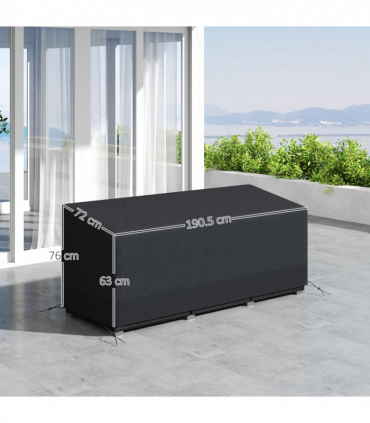 Outsunny 190x72x76cm Rectangular Patio Furniture Cover for Chairs Black
