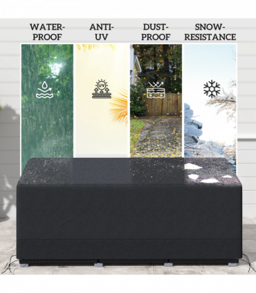 Outsunny 190x72x76cm Rectangular Patio Furniture Cover for Chairs Black