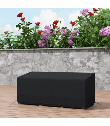 Outsunny 190x72x76cm Rectangular Patio Furniture Cover for Chairs Black