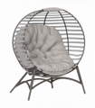 Outsunny Egg Chair w/ Cushion Steel Frame and Side Pocket, Light Grey