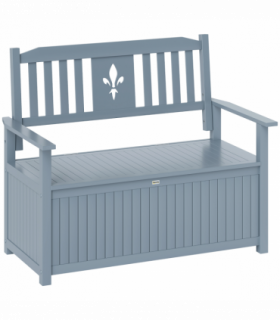 Outsunny 2 Seater Wood Garden Storage Bench Outdoor Storage Box Grey