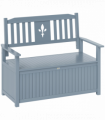 Outsunny 2 Seater Wood Garden Storage Bench Outdoor Storage Box Grey