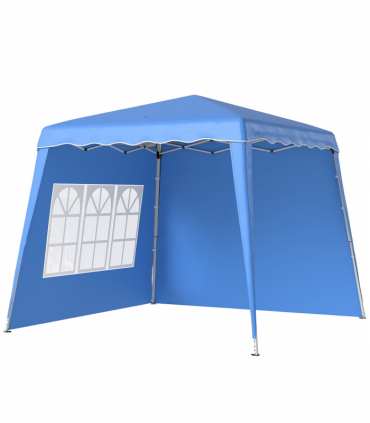 Outsunny 2.4 x 2.4m UV50+ Pop Up Gazebo Canopy Tent with Carry Bag, Blue