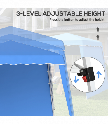 Outsunny 2.4 x 2.4m UV50+ Pop Up Gazebo Canopy Tent with Carry Bag, Blue