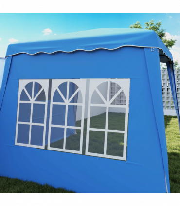 Outsunny 2.4 x 2.4m UV50+ Pop Up Gazebo Canopy Tent with Carry Bag, Blue