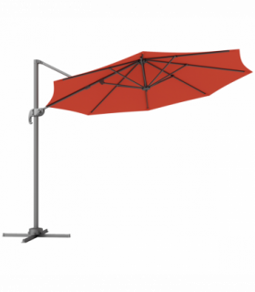 Outsunny 3 x 3(m) Cantilever Parasol Garden Umbrella with Cross Base Orange