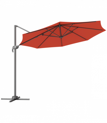 Outsunny 3 x 3(m) Cantilever Parasol Garden Umbrella with Cross Base Orange