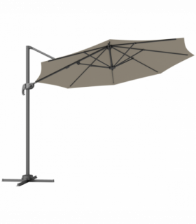 Outsunny 3 x 3(m) Cantilever Parasol Garden Umbrella with Base Light Grey
