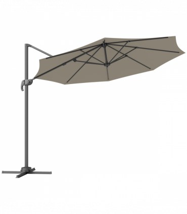 Outsunny 3 x 3(m) Cantilever Parasol Garden Umbrella with Base Light Grey