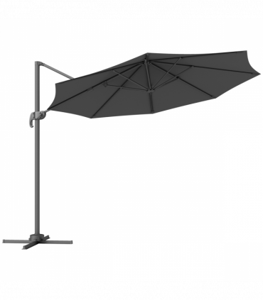 Outsunny 3 x 3(m) Cantilever Parasol Garden Umbrella with Cross Base Black