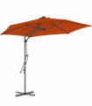 Outsunny 3(m) Cantilever Garden Parasol Umbrella W/ Solar LED Orange