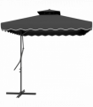 Outsunny 2.5m Cantilever Garden Parasol Umbrella with Cross Base, Black