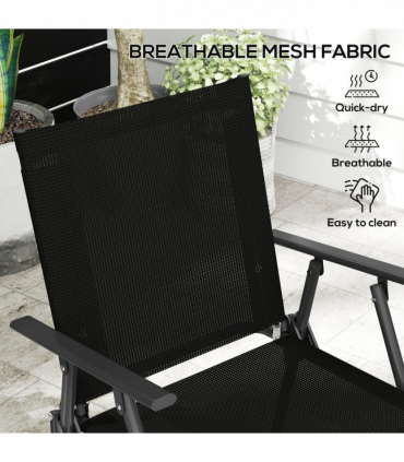 Outsunny Patio Furniture Set, Garden Set w/ Table, Foldable Chairs, a Loveseat