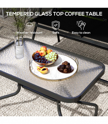 Outsunny Patio Furniture Set, Garden Set w/ Table, Foldable Chairs, a Loveseat