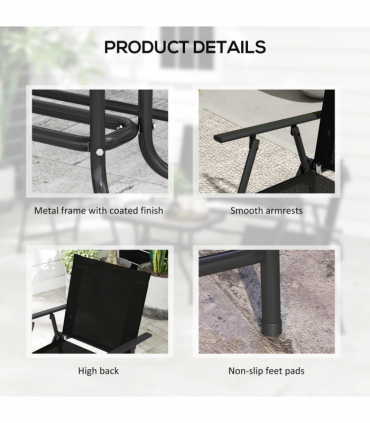 Outsunny Patio Furniture Set, Garden Set w/ Table, Foldable Chairs, a Loveseat