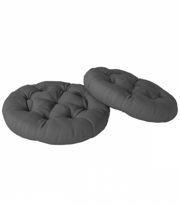Outsunny Outdoor Seat Cushions Set of 2, Tufted Round Chair Pads, Dark Grey