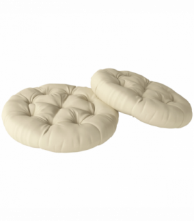 Outsunny Outdoor Seat Cushions Set of 2, Tufted Round Chair Pads, Beige