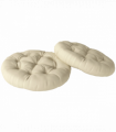 Outsunny Outdoor Seat Cushions Set of 2, Tufted Round Chair Pads, Beige