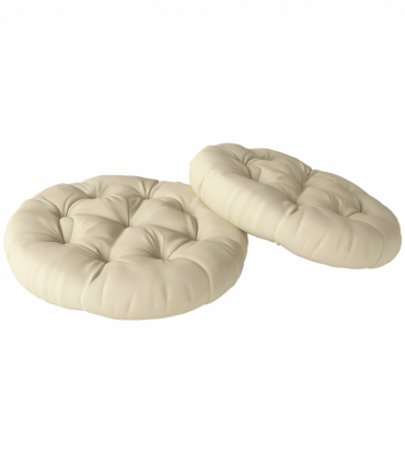 Outsunny Outdoor Seat Cushions Set of 2, Tufted Round Chair Pads, Beige