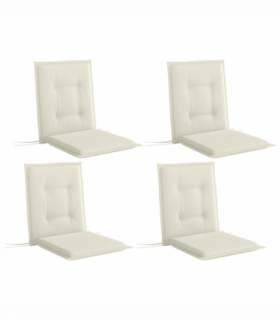 Outsunny Set of 4 Garden Chair Cushions, Outdoor Seat Pads, White