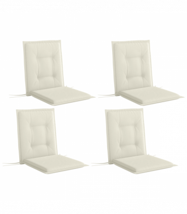 Outsunny Set of 4 Garden Chair Cushions, Outdoor Seat Pads, White