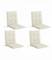 Outsunny Set of 4 Garden Chair Cushions, Outdoor Seat Pads, White