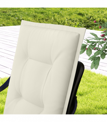 Outsunny Set of 4 Garden Chair Cushions, Outdoor Seat Pads, White