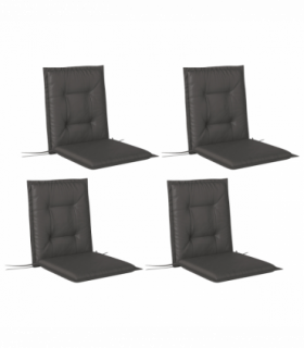 Outsunny Set of 4 Garden Chair Cushions, Outdoor Seat Pads, Charcoal Grey
