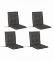 Outsunny Set of 4 Garden Chair Cushions, Outdoor Seat Pads, Charcoal Grey
