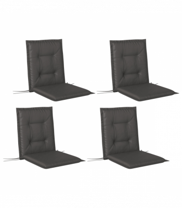 Outsunny Set of 4 Garden Chair Cushions, Outdoor Seat Pads, Charcoal Grey